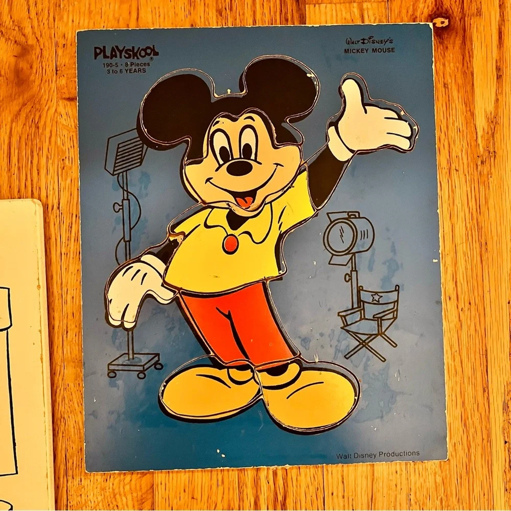 Vintage PlayskoolMickey Mouse and Elephant Puzzle Set of 2
